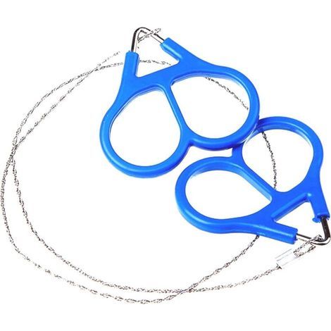 Scie à fil de survie, scie à corde de poche - Chaîne de poche portable - Scie à câble métallique, scie à fil en acier robuste, outil d'extérieur de poche pour la coupe du bois, la randonnée et la chas