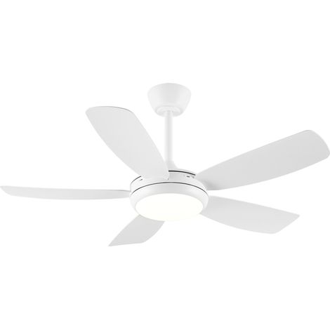 Parrot Uncle 106cm Ceiling Fan with Light, Silent Reversible Fan, 3 Colour LED, 6 Speeds, Remote Control with Timer, Modern Ceiling Fan for Bedroom & Living Room White