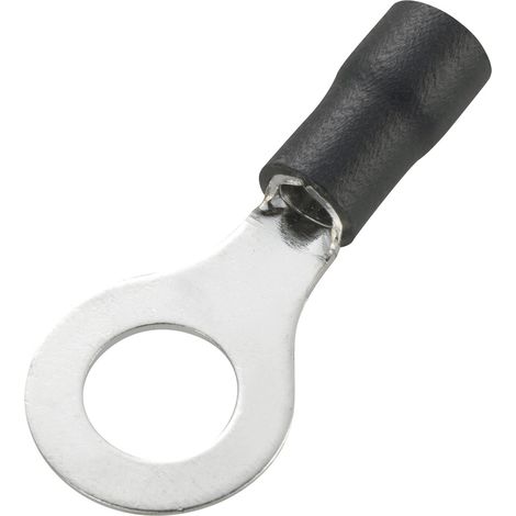 TRU COMPONENTS 738350 Ringkabelschuh Querschnitt (max.)=4 mm² Loch-Ø=8.4 mm Teilisoliert Schwarz 50