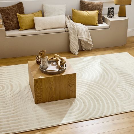 Tapis intérieur motif arches crème - Brad 120 x 160 cm