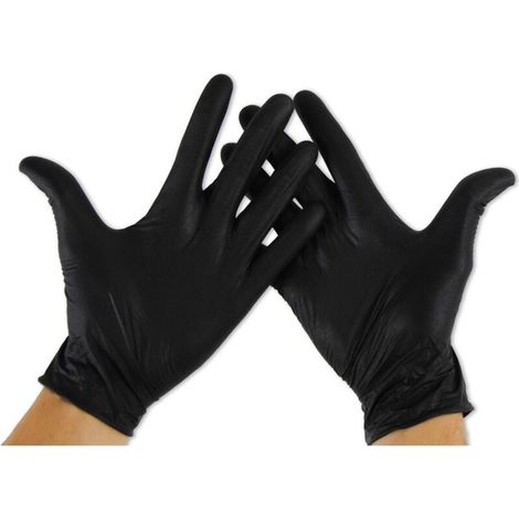 Größe Nitrilhandschuhe (100er-Pack), latexfreie Handschuhe, Nitrilhandschuhe (latexfrei) M Schwarz