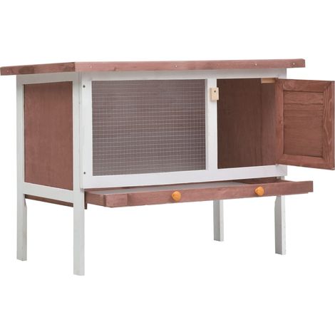 INLIFE Clapier d'extérieur 1 niveau Bois Marron (1/5)