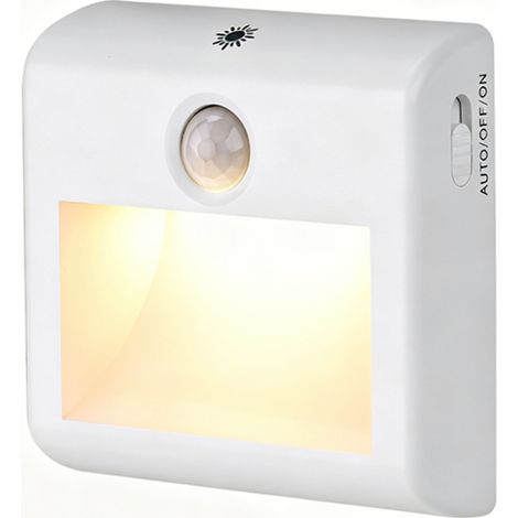 Lot de 1 veilleuses LED à brancher, avec détecteurs de mouvement et capteurs crépusculaires, luminosité réglable