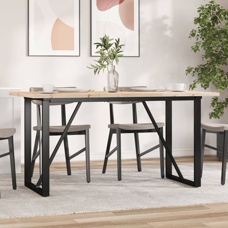 Esstisch O-Gestell 160x80x75,5 cm Massivholz Kiefer & Stahl