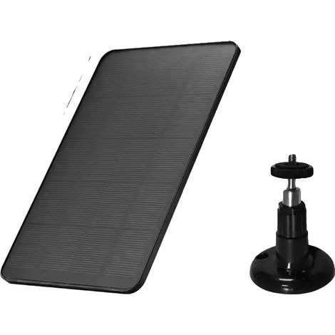 Panel solar, resistente al agua IP67, soporte giratorio de 360°, negro. (1/2)