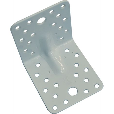 PIASTRA PER TRAVI PIEGATA 100X100MM ACCIAIO BIANCO MAXI NERVATA