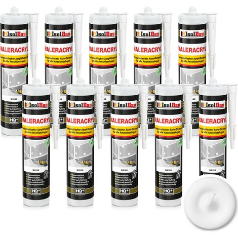 Peinture acrylique blanche IsolBau Maleracryl 10 x 300 ml