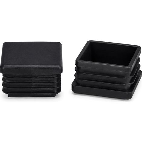 Deco Fer Forge – Bouchon carré à ailettes pour tube 30x30mm – Hauteur 27mm – Plastique PE noir – Compatible tubes 1-2mm d'épaisseur – Usage intérieur/extérieur