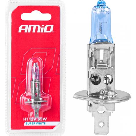 Bombilla halógena H1 12V 55W Super Blanca 1 unidad. Blíster AMIO-03359 (1/5)