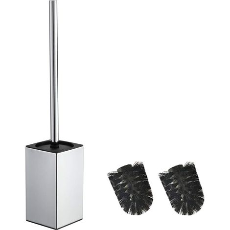 Porte-Brosse WC carré en Acier Inoxydable (chromé) (1/5)