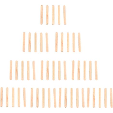 50 chevilles rondes rainurées en bois pour tiroirs d'armoire (M650)