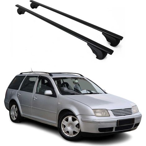 OMAC Dachträger Querträger für VW Bora Variant 1999-2005 – Abschließbar – Max. 75 kg – 2 Stangen Stahl Schwarz (1/5)