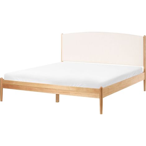 Letto minimalista con rete a doghe e testiera imbottita 160x200 cm Clairac (1/5)