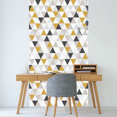 Papier peint intissé pré-encollé - MOTIF GÉOMÉTRIQUE SCANDINAVE TRIANGLES - 1 rouleau de 300x60cm (1/5)
