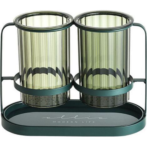 Porte-baguettes séchage fer PET transparent, support pour baguettes, cuillères, cuisine vert (1/5)