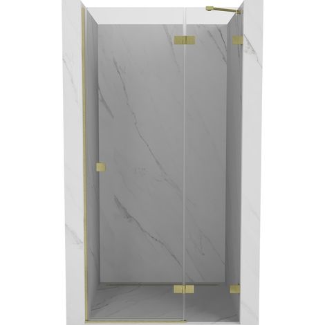 Mexen Lunar porte de douche battante droite 90 cm, transparent, or brossé - 834-090-000-55-00-P (1/5)