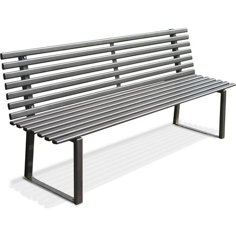 Andrys - Banco de Exterior de Diseño Moderno, con Tornillos y Tapones, de Acero Galvanizado con Revestimiento en Polvo, Color Negro, 190 x 82 x 50 cm - Finitura: Verniciato e zincato - Dimensioni: L 1