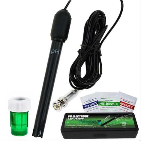 Longue Corps pH Électrode BNC Prise Sonde 300cm Câble 0-14pH pH Mètre pH Manette pH Dispositif Capteur (1/5)