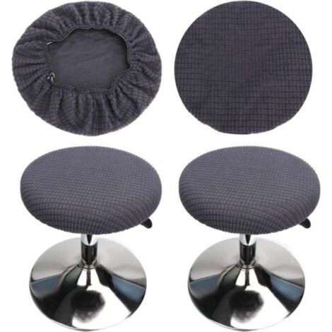 2 Pieces Round Stool Cover (Grey), Round Bar Stool Cover, Easy-to-clean Washable Soft and Durable, for 30-40cm Stool (1/5)