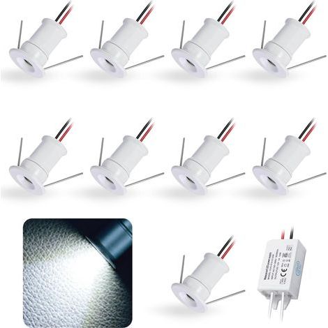 pcs Recessed LED Spotlights, 1W 12V IP65 Waterproof, 15mm Aluminum, for Furniture, Staircase, Cabinet (1/5)