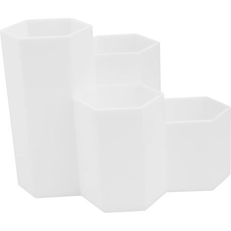 Bureau porte-stylo hexagonal papeterie organisateur de bureau maquillage étudiants tasse à crayons organisateur de bureau en plastique pot organisateur de soins capillaires peinture (1/5)