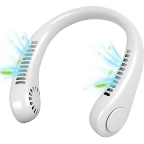 Tragbarer, freihändiger, klingenloser Nackenventilator, USB-aufladbar, 3 Geschwindigkeitsstufen, leise, für den Innen- und Außenbereich (1/5)