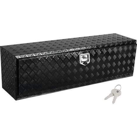 Coffre de rangement pour camion 152 x 43 x 46 cm, boîte à outils en aluminium antidérapant avec serrure et clés, coffre étanche pour pickup, van et remorque, poignée en T (1/5)