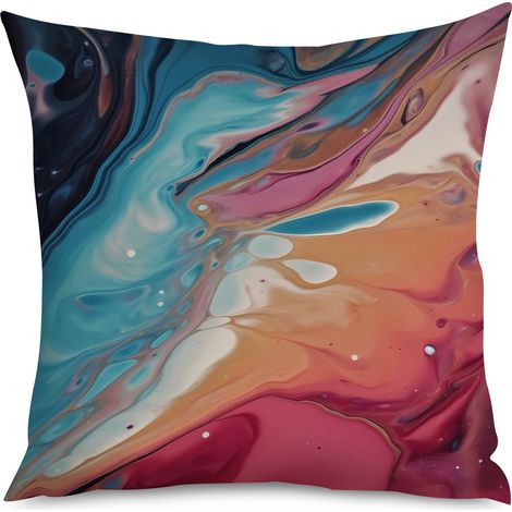 Housse de Housse Coussin Marbre Noir Blanc Déco (1/5)