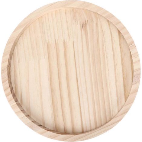 Clip-Tablett aus natürlichem Bambus, rund, 25 cm (9,8 Zoll), für Sofa, Couch und Armlehne, ideal für Snacks, Kaffee und Tee. Mit Fernbedienung.