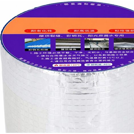Ruban butyle étanche en alliage d'aluminium, largeur 100 mm, longueur 10 m, auto-adhésif pour l'étanchéité (1/5)