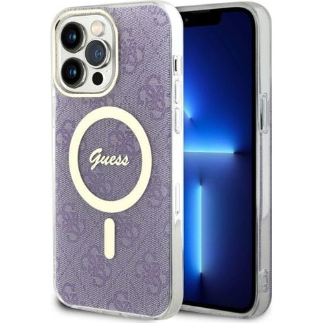 Funda rígida Guess GUHMP14XH4STU para iPhone 14 Pro Max de 6,7 pulgadas, color morado/morado, 4G y MagSafe. (1/5)