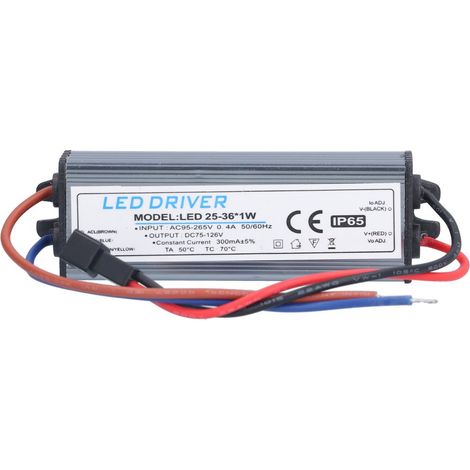 Alimentation pour lampe LED DIY (transformateur et pilote) AC 95-265 V DC 75-126 V, 25-36 x 1 W, 300 mA (1/5)