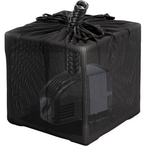 Boîte de filtration de bassin - Sac filtrant en maille - Sac en filet - Pour aquarium, jardin, étang - Noir - 26 cm (1/5)