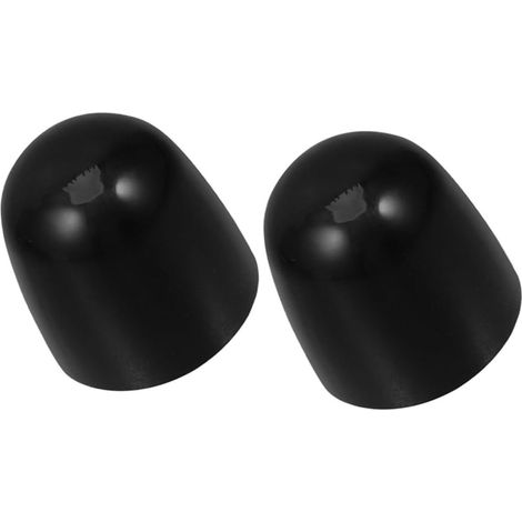 Tapones para tornillos de inodoro de ABS negro, 2 piezas (1/5)