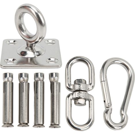 Kit de Suspension pour Hamac en Acier Inoxydable, Support de Plafond Pivotant pour Balançoire de Yoga et Sac de Sable (1/5)