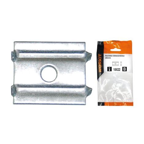 PIASTRINA FERMASCHIENALI SELF WORKIT - ZINCATA MM 18X22 CF=PZ 18- 5 confezioni