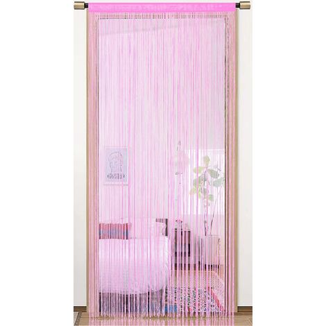 Rideau de porte décorations de fenêtre diviseur de pièce décorations de Chambre Rideau 100x200cm Rose (1/5)