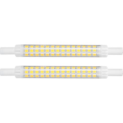 Lot de 2 ampoules LED R7S 98 LED à double culot, 118 mm, dimmables, pour projecteur, blanc chaud, 200-240 V. (1/5)