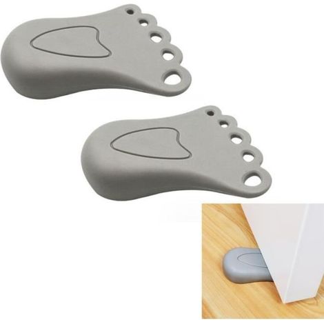 (gris)Cale porte - Non spécifié - Petit pied - Caoutchouc TPR - 11x2.7 cm - 2 pièces (1/4)