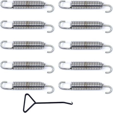 Ressort Echappement Moto,Argent 58mm avec Crochet 10 Pcs Ressort pot d échappement Moto pour Tuyau de Connexion de Silencieux de Moto, Scooter, VTT (1/5)