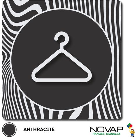 Plaque de porte Vestiaires - Design Anthracite 90x90mm - 4330914 (1/3)