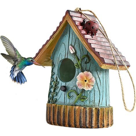 Casita para pájaros de resina - BY24040 - Accesorio decorativo para jardín y balcón (1/2)