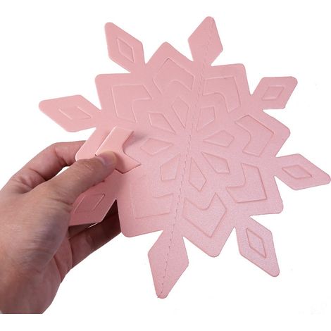 Guirlande De Flocons De Neige 3D - Décoration Suspendue Pour Fêtes D'hiver Noël Nouvel An - 6 Pièces En Papier Perlé Blanc Brillant (1/5)