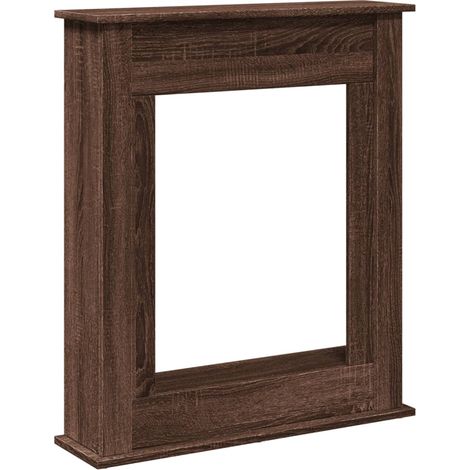 Cadre de cheminée chêne marron 75x20x87,5 cm bois d'ingénierie