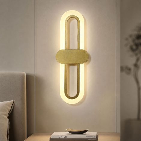 Applique Murale LED Design Nordique 40cm Métal et Acrylique Télécommande Variateur Lumière Blanche Chaude pour Chambre Salon (1/5)