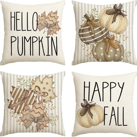 Set federe cuscini 4 pezzi 45x45 cm decorative autunno (1/5)