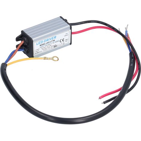 Alimentation LED 4-71W, transformateur pour lampe AC95-265V/DC12-26V, courant constant 300mA, bloc d'alimentation étanche large tension avec connecteur DIY (câble triphasé). (1/5)