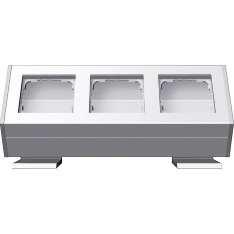 Gira Profil 55 3-fach, mit Befestigungswinkel, Aluminium, Reinweiß, 119327