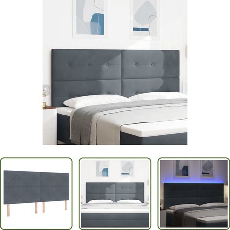 vidaXL Cabecero LED con tiras LED Manual Gris 200 cm Terciopelo (1/5)