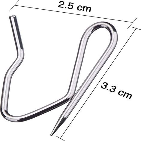 Retail price: 3.3CM stainless steel curtain hooks, metal curtain hooks, S-shaped pointed hooks (20 pieces) (1/5)